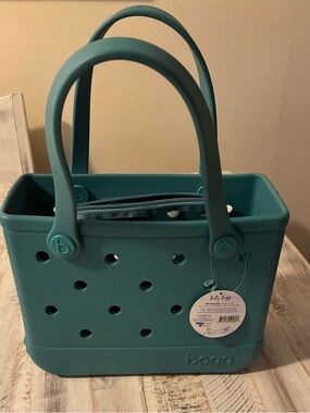 Bitty Bogg Bag Turquoise Carry Tote with Removable Pouch